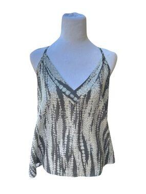 Tyche Gray Geometric Sleeveless Top-Size L